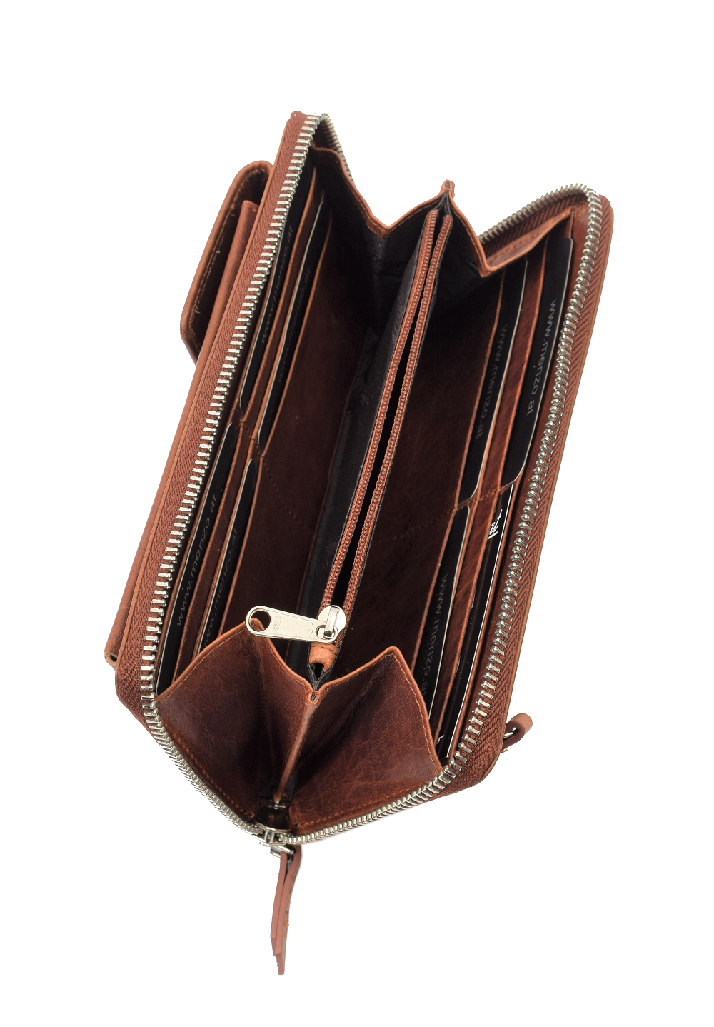 Handy-Lederbörsentasche | Büffelleder | Cognac
