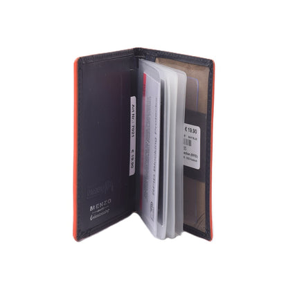 Menzo 7021 Kreditkartenetui navy-orange / Nappaleder