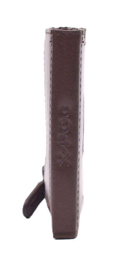 X-POC 7049 Kreditkarten Slim-Wallet mit Münzfach Rindsleder/dunkelbraun