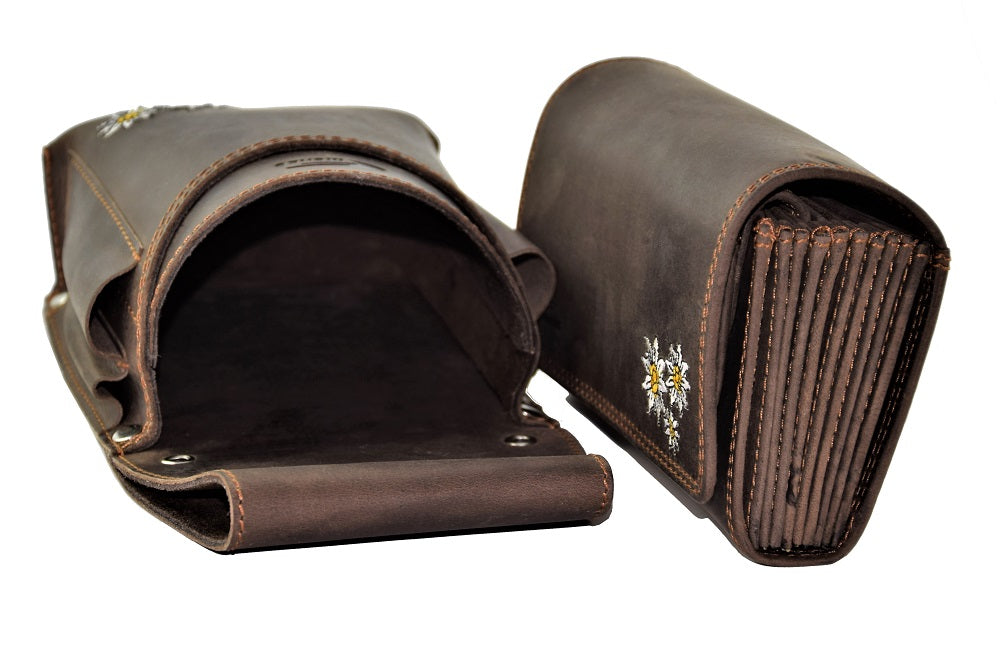 Menzo 837 Kellnerbörsenset - 3-teilig - marone-edelweiss (Kellnerbörsenset + Getränkehalter + Gürtel)