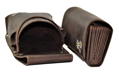 Menzo 837 Kellnerbörsenset - 3-teilig - marone-edelweiss (Kellnerbörsenset + Getränkehalter + Gürtel)