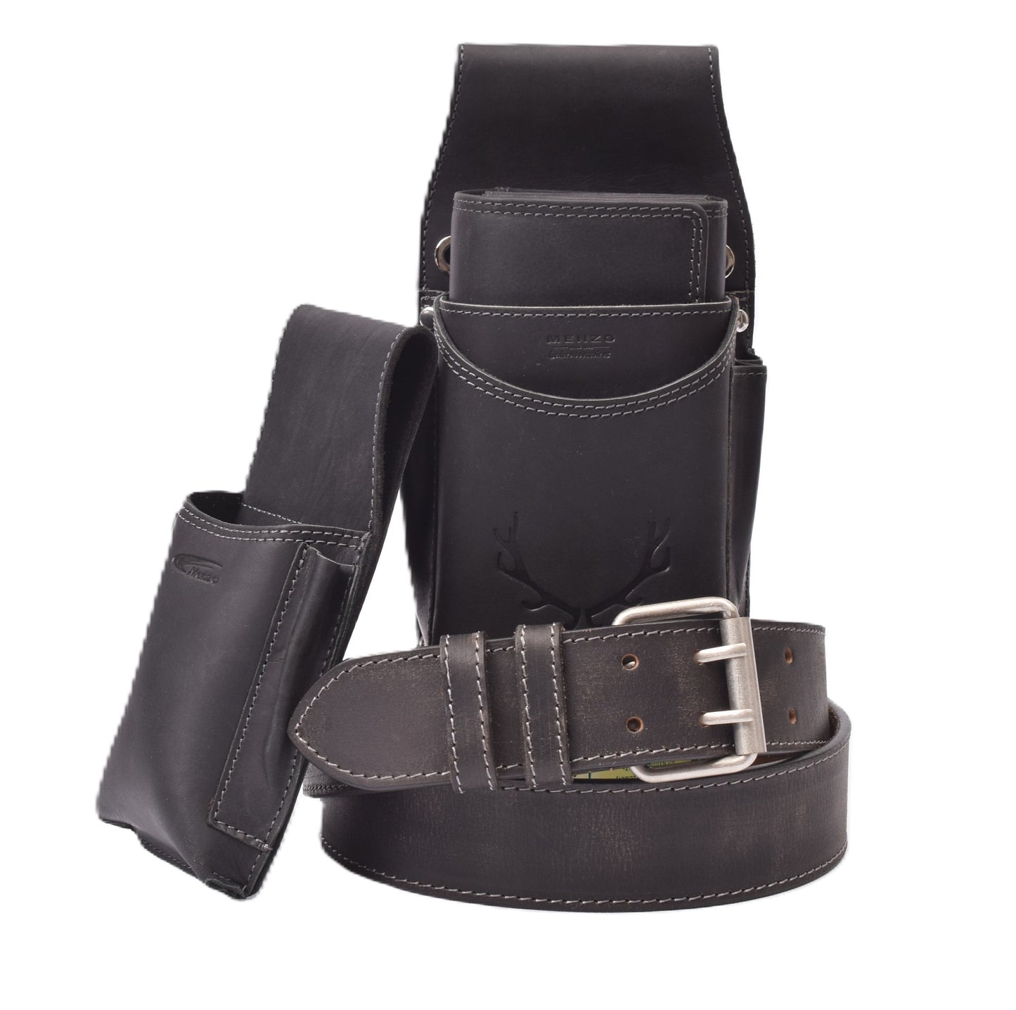 Kellnerbörsenset - 3-teilig - schwarz-hirsch (Kellnerbörsenset + Computerhalter + Gürtel)