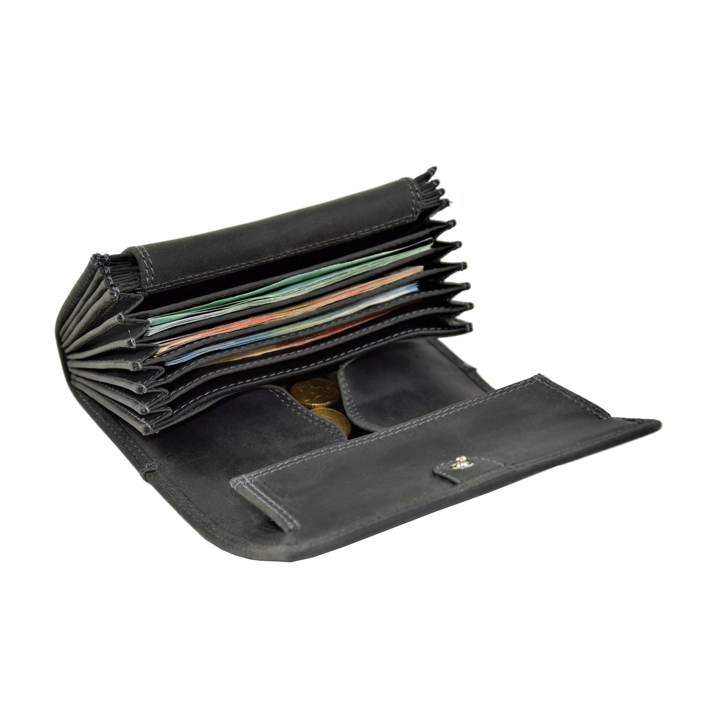Profikellnerset - Kellnerbörse & Kellnertasche mit Ordermanfach | Büffelleder | Schwarz | neu