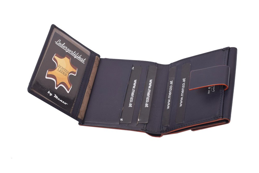 Menzo 7002 Kleinbörse saison1 navy-orange/ Nappaleder
