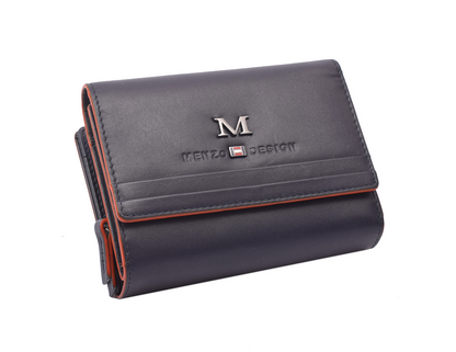 Menzo 7019 Damenbörse saison3 navy-orange / Nappaleder