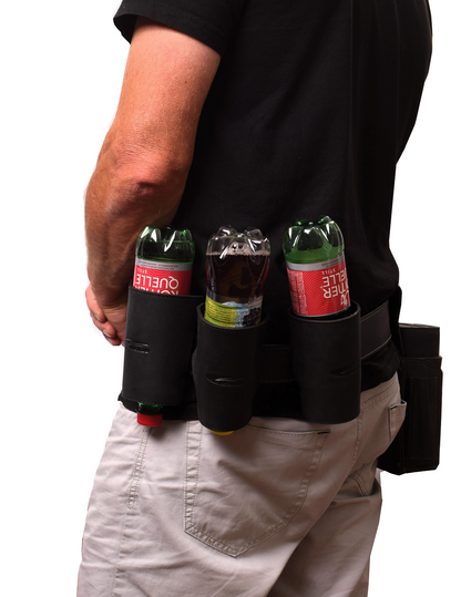 Menzo-Kellnerbörsenset - 3-teilig - schwarz-edelweiss (Kellnerbörsenset + Getränkehalter + Gürtel)