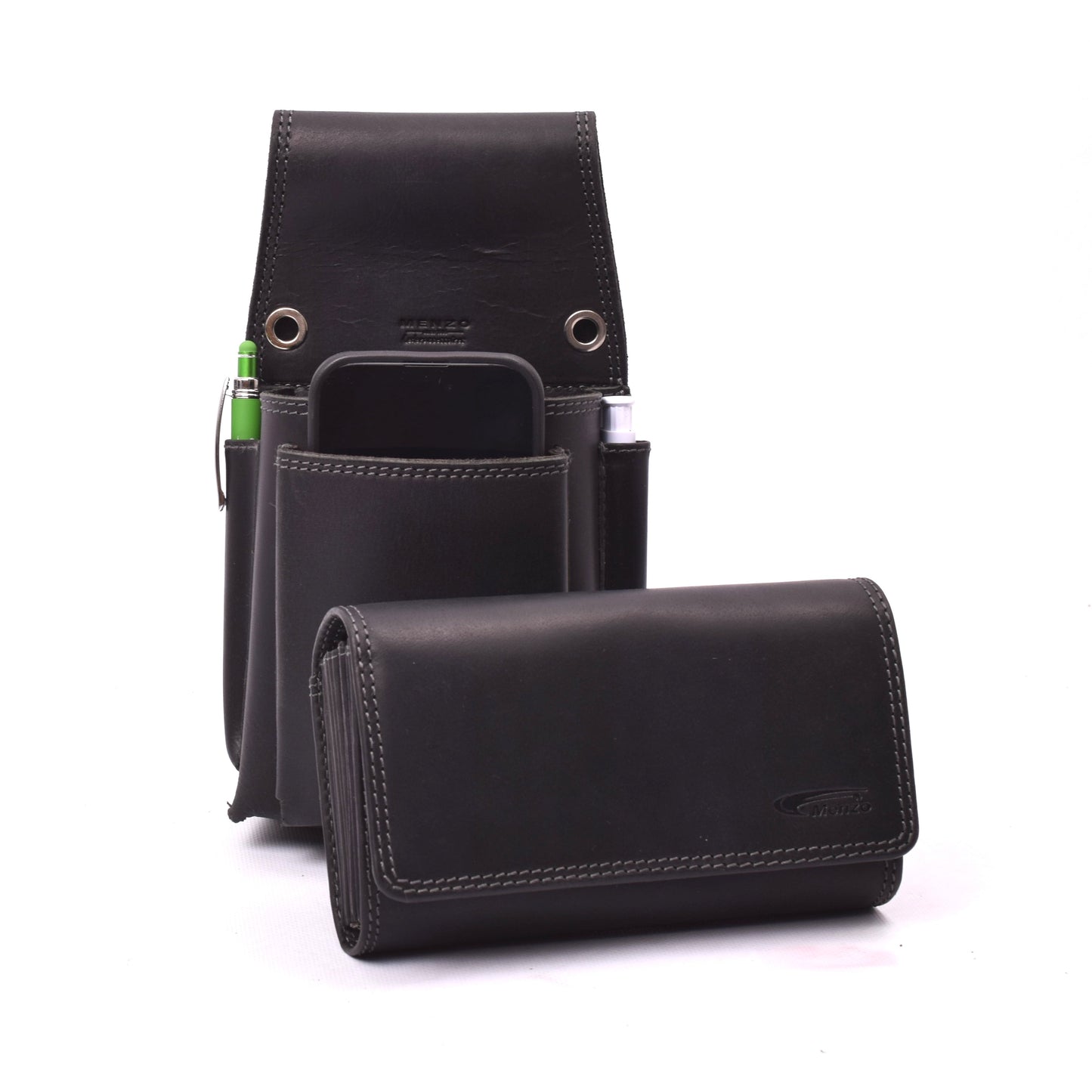 Profikellnerset - Kellnerbörse & Kellnertasche mit Ordermanfach | Büffelleder | Schwarz | neu