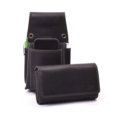 Profikellnerset - Kellnerbörse & Kellnertasche mit Ordermanfach | Büffelleder | Schwarz | neu