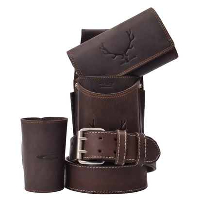 Menzo-Kellnerbörsenset - 3-teilig - marone-geweih (Kellnerbörsenset + Getränkehalter + Gürtel)