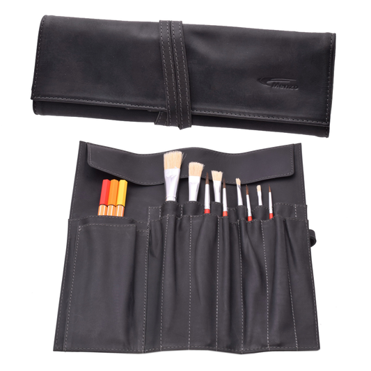 Menzo MB28 Stifte/Pinseletui Büffelleder/schwarz