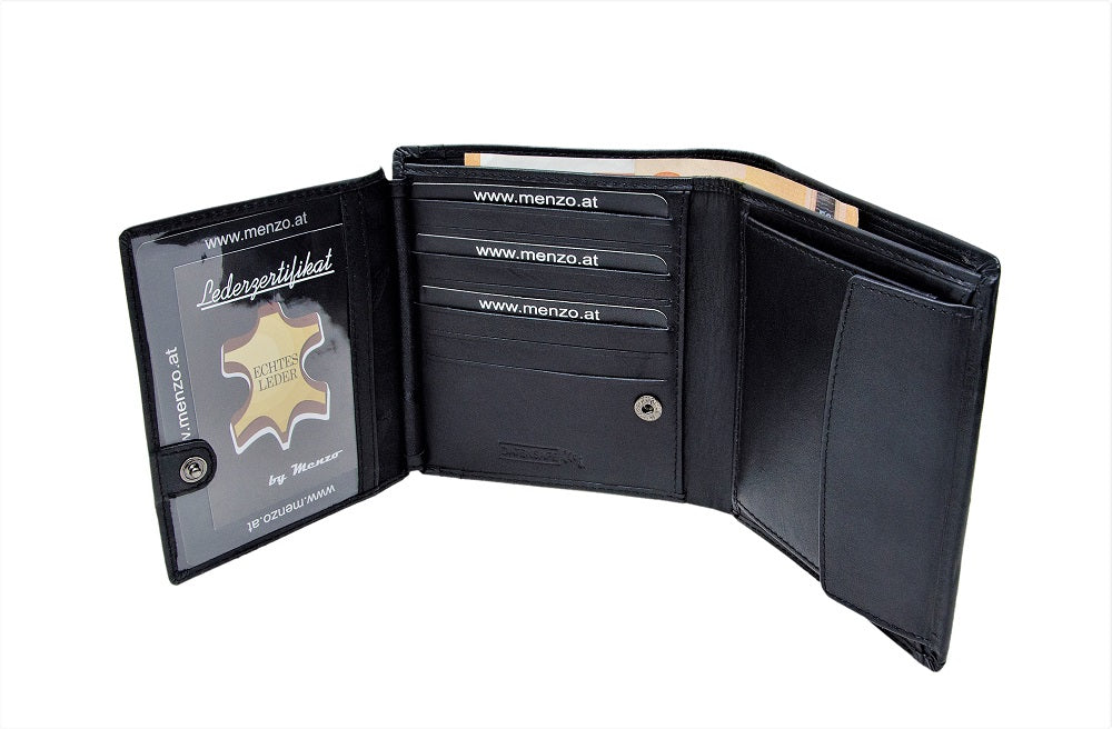 Menzo 7018 Herrenbörse schwarz / Nappaleder