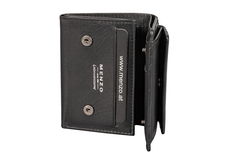 Menzo 7009 Kleinbörse schwarz / Nappaleder