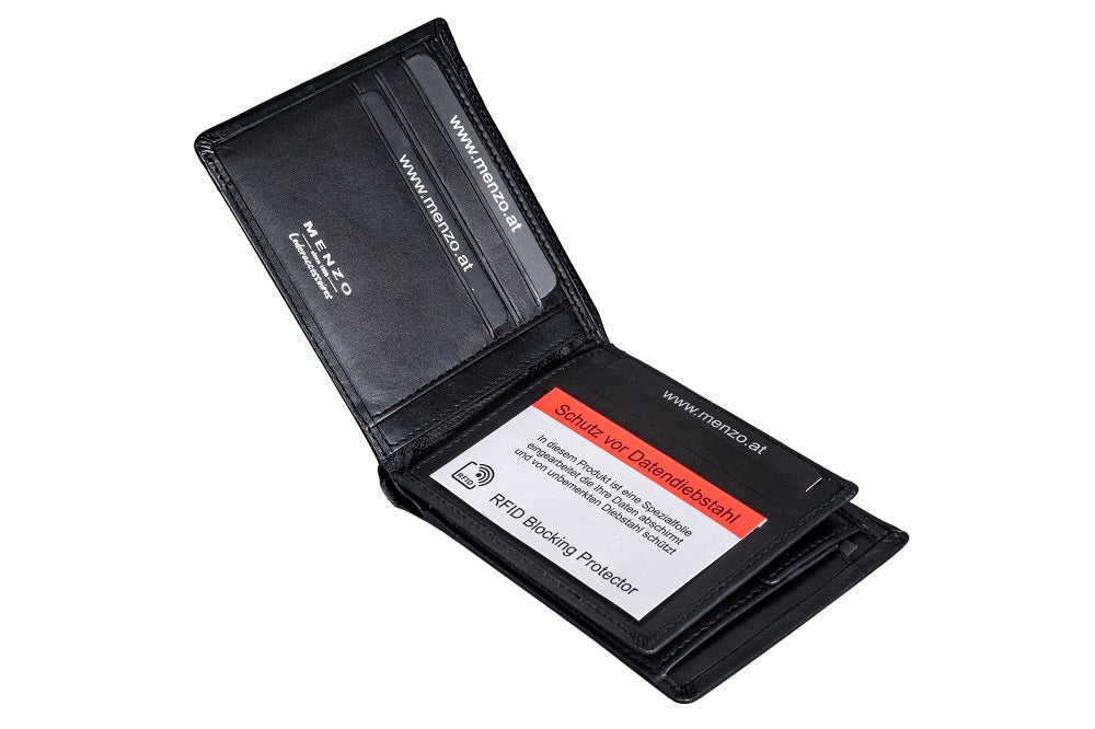 Menzo 9011 Herrenbörse schwarz / Nappaleder