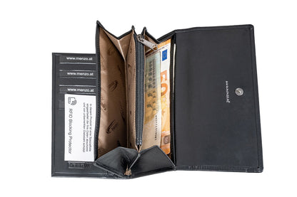 Menzo 7032 Damenbörse schwarz / Nappaleder