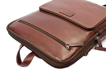 Menzo MB64D - Rucksack Rindsleder/marone für 13,3 Zoll Laptop