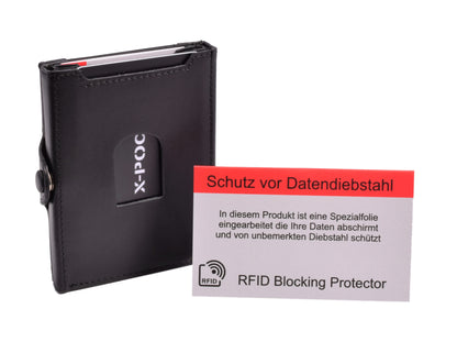X-POC 7048  Kreditkarten Slim-Wallet Nappaleder/schwarz