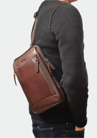 Menzo MB68D - Cross-Body-Bag Rindsleder/marone