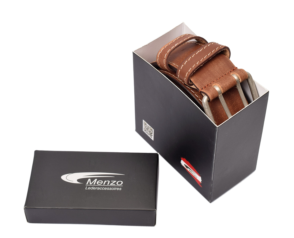 Menzo 3050 Profikellnergürtel (Breite 5cm) Büffelleder / deltabraun