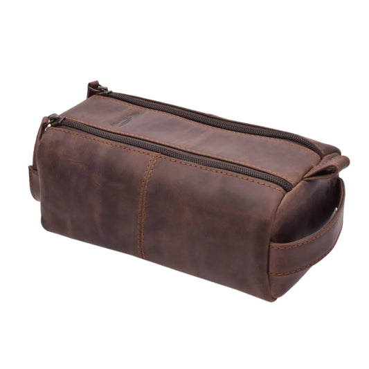 Kulturtasche | Büffelleder | Marone