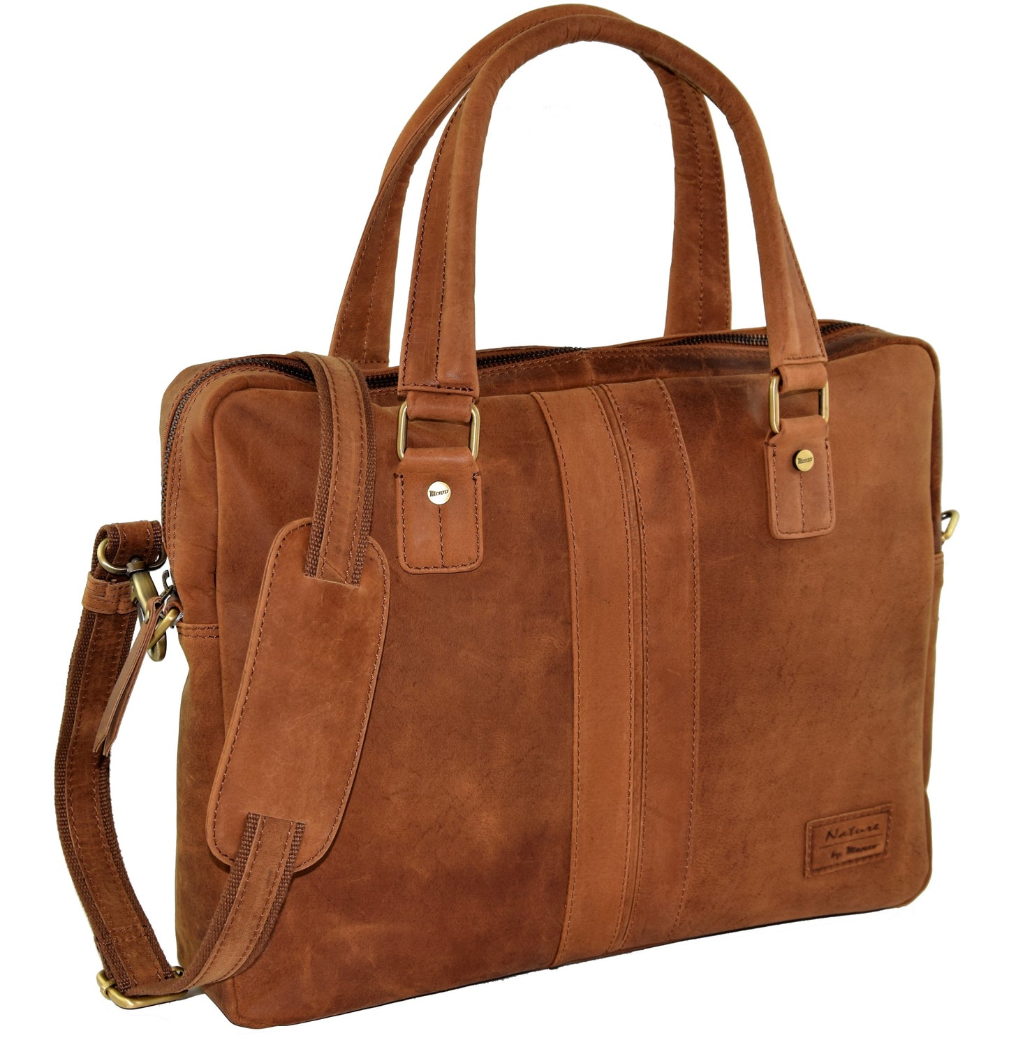Menzo MB12 -14 Zoll Laptoptasche Büffelleder/deltabraun