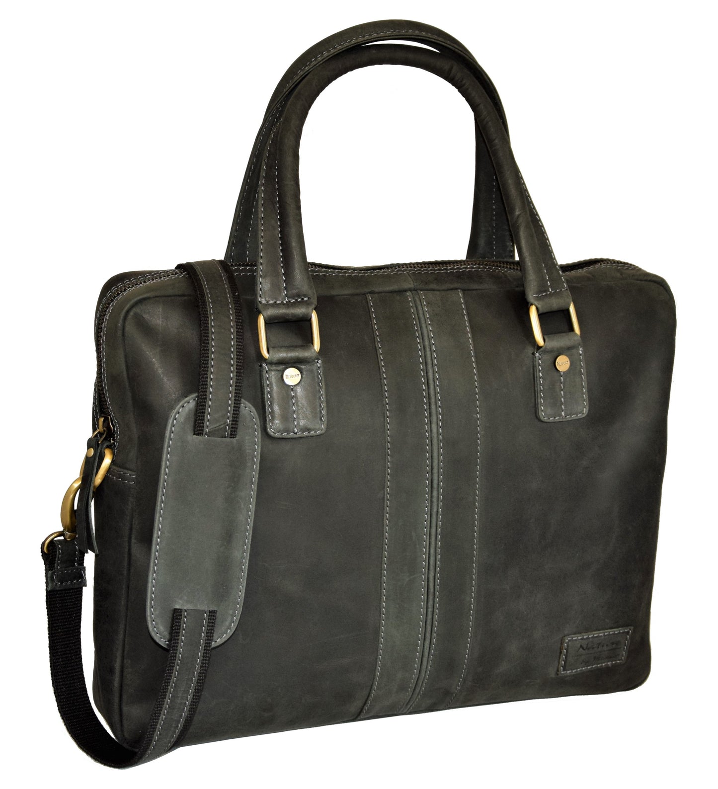 Menzo MB12 -14 Zoll Laptoptasche Büffelleder/schwarz