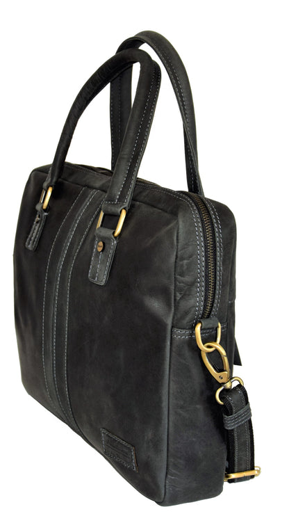 Menzo MB12 -14 Zoll Laptoptasche Büffelleder/schwarz