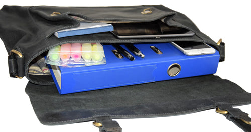 Menzo MB17 - 15,6 Zoll Laptoptasche Büffelleder/schwarz