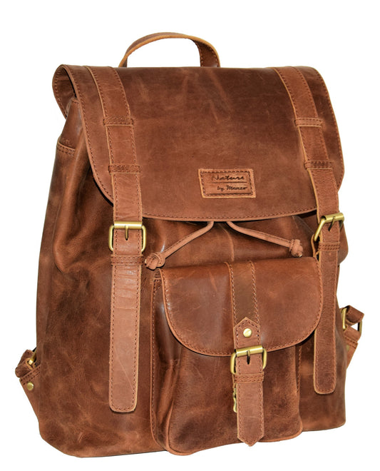 Menzo MB36 - 14 Zoll Rucksack Büffelleder/deltabraun